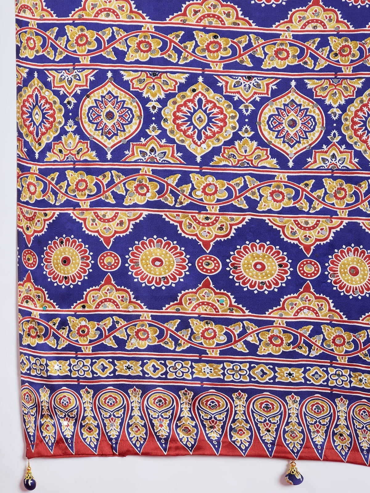 Elakshi Mirror Work Semi Modal Saree for Wedding & Party Wear