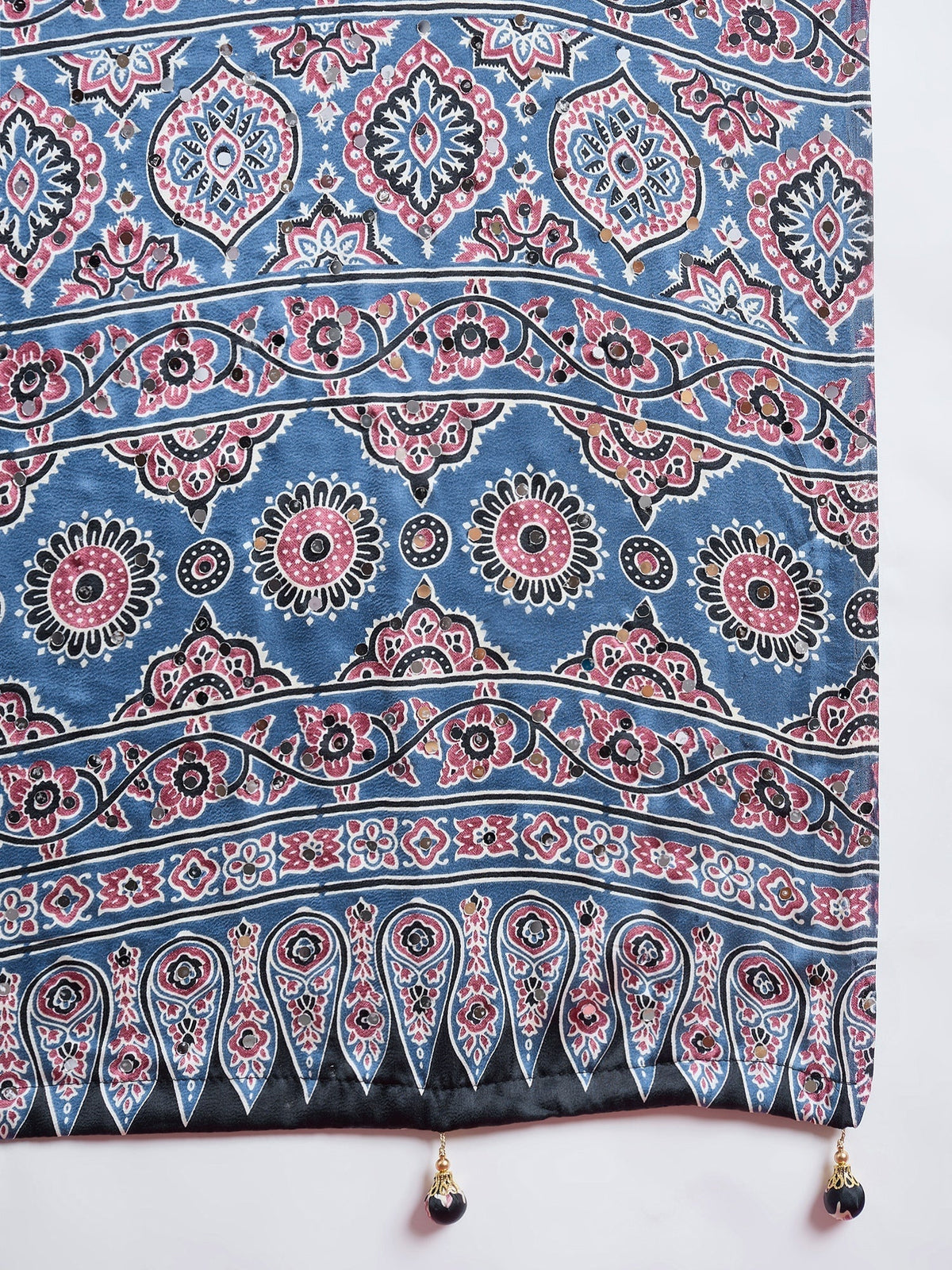Elakshi Mirror Work Semi Modal Saree for Wedding & Party Wear