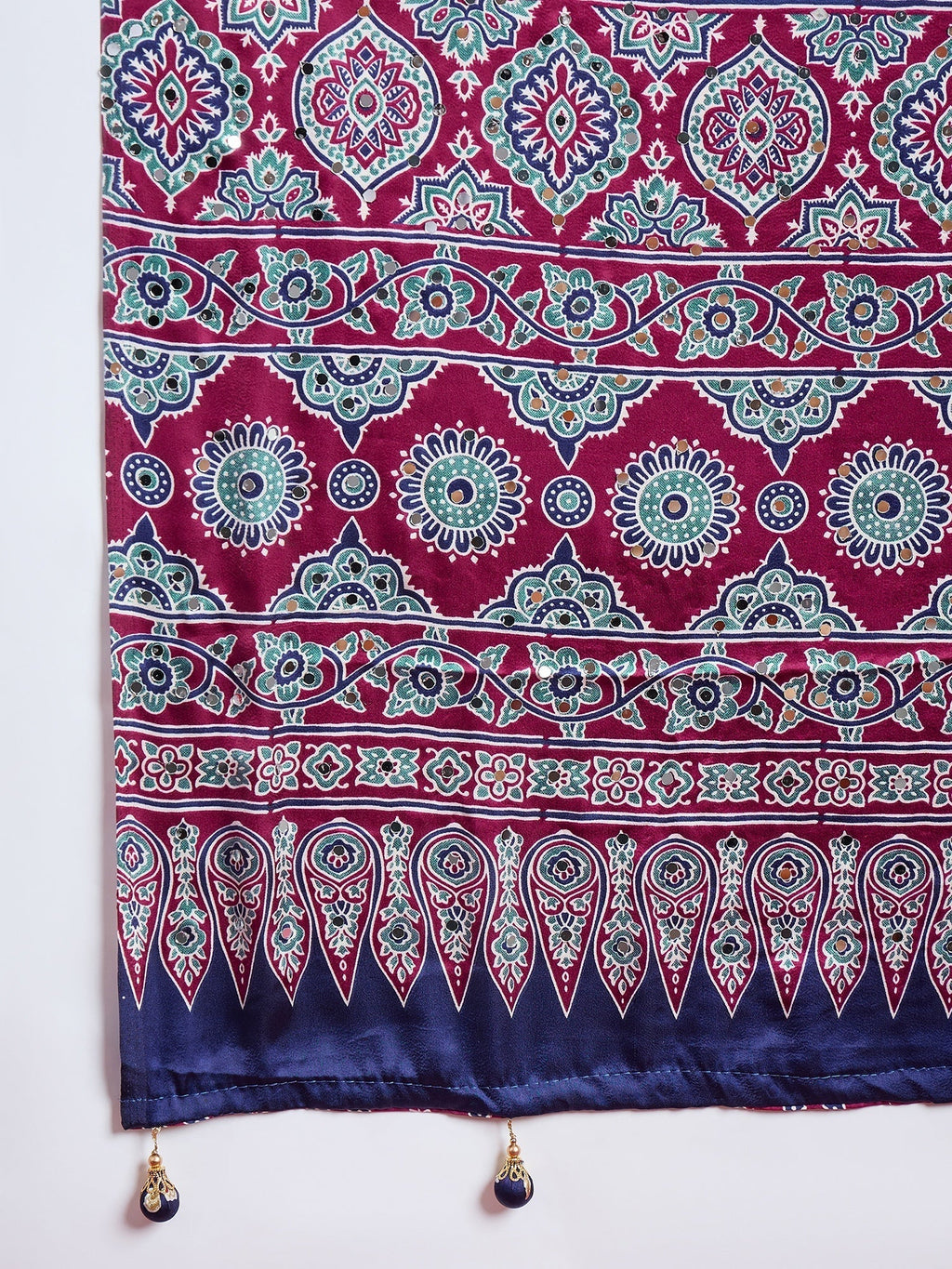 Elakshi Mirror Work Semi Modal Saree for Wedding & Party Wear