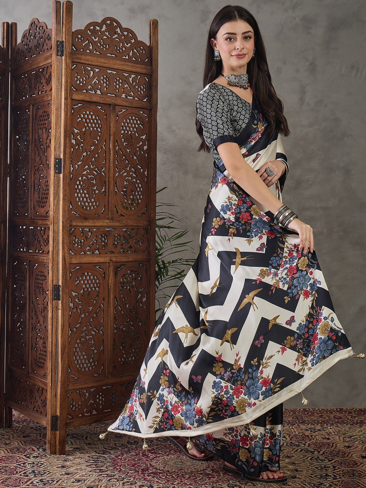 Elaria Contemporary Semi Modal Saree for Special Occasions