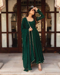 Green Soft Georgette Anarkali Suit