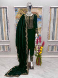 Green Stunning Look Collection - Elegant Velvet Ensemble