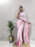 Heavy Chinon Prism Dyed Woven Ready-to-Wear Saree with Blouse