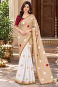 Ivory Serenity Cream Mul Cotton Saree