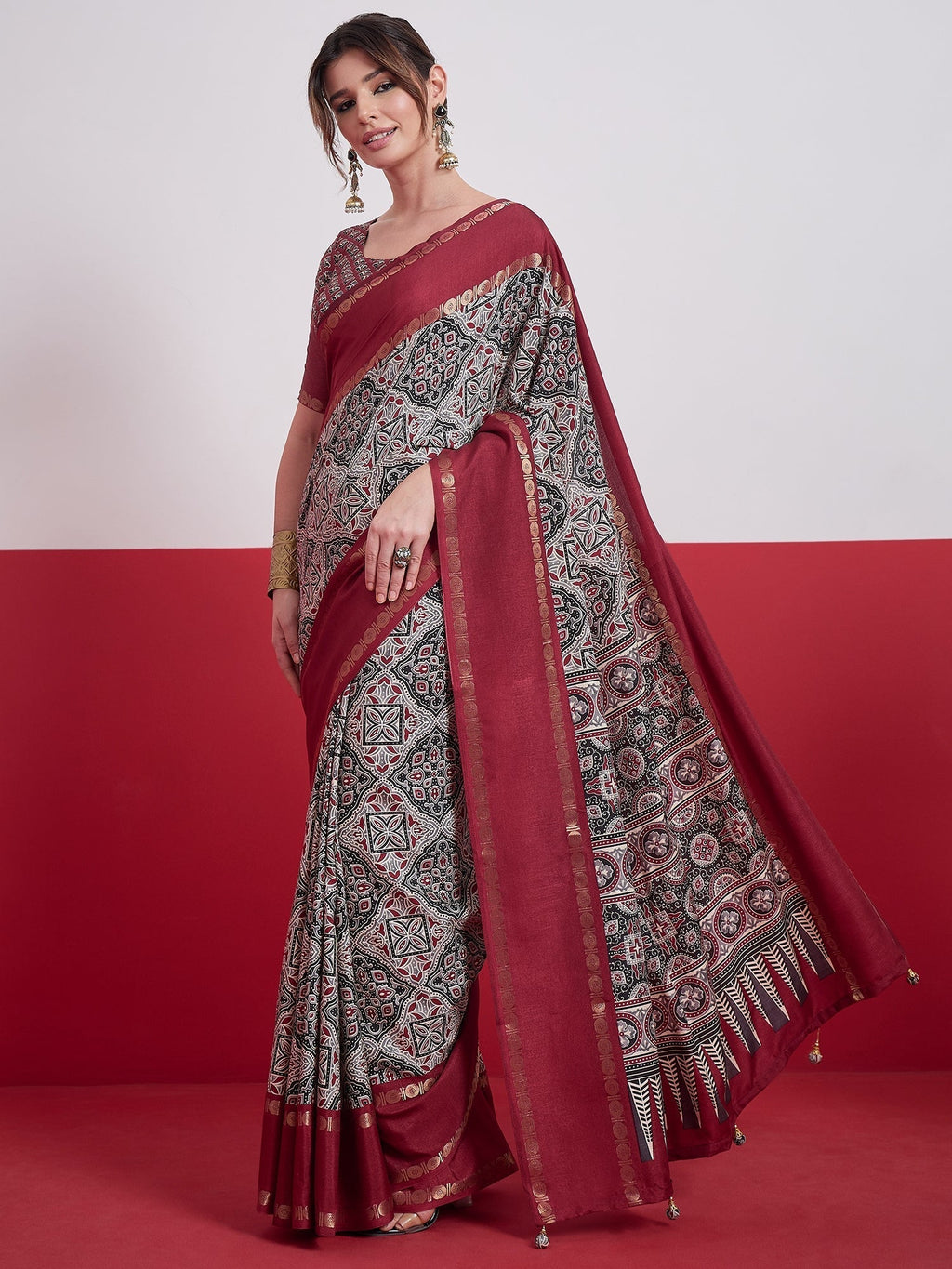 Kashmira Textured Tussar Silk Saree for Festive Wear