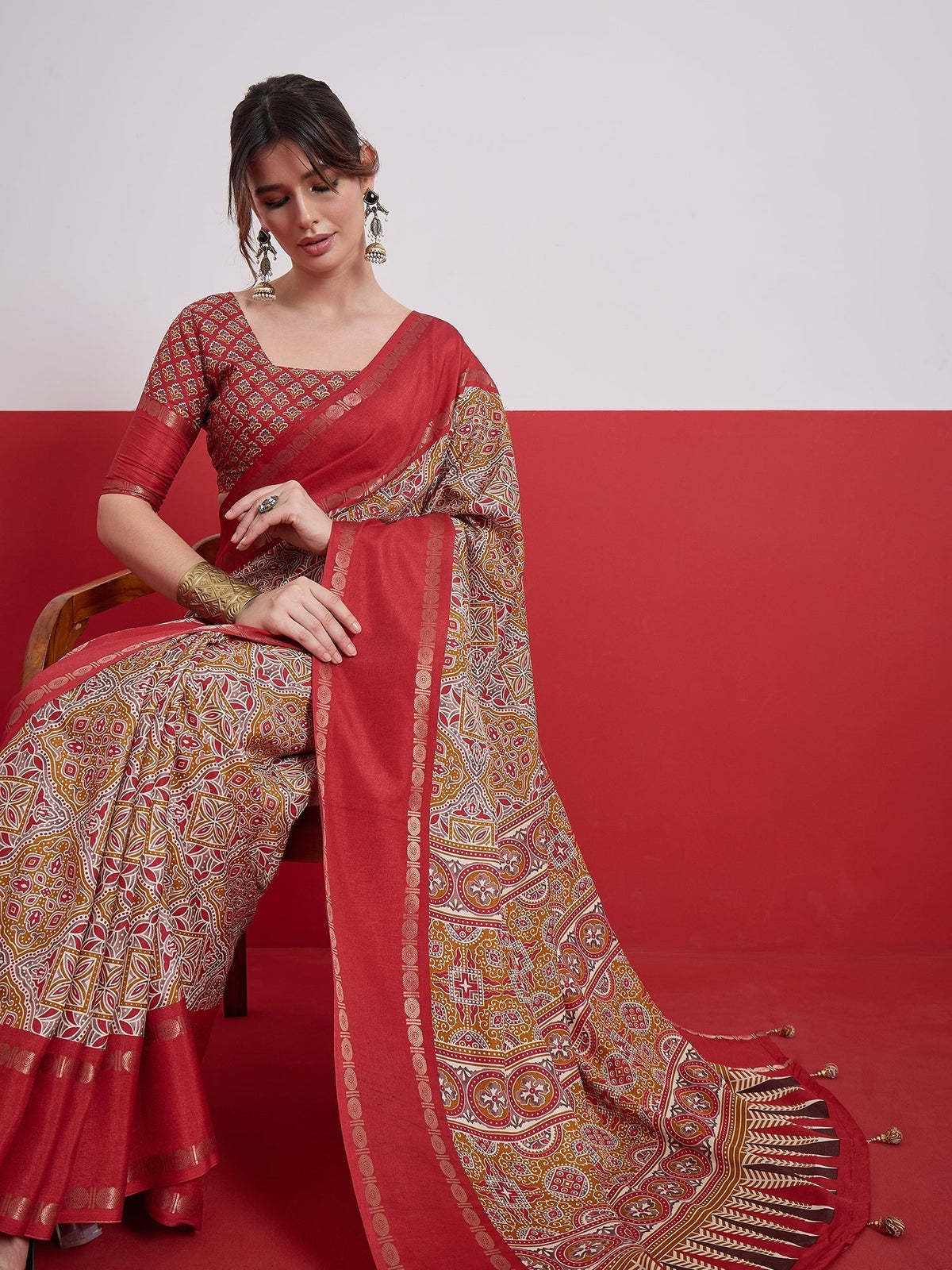Kashmira Textured Tussar Silk Saree for Festive Wear