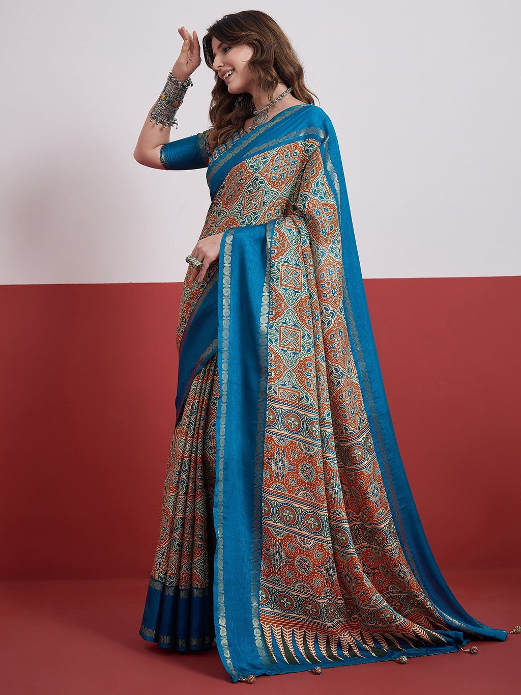Kashmira Textured Tussar Silk Saree for Festive Wear