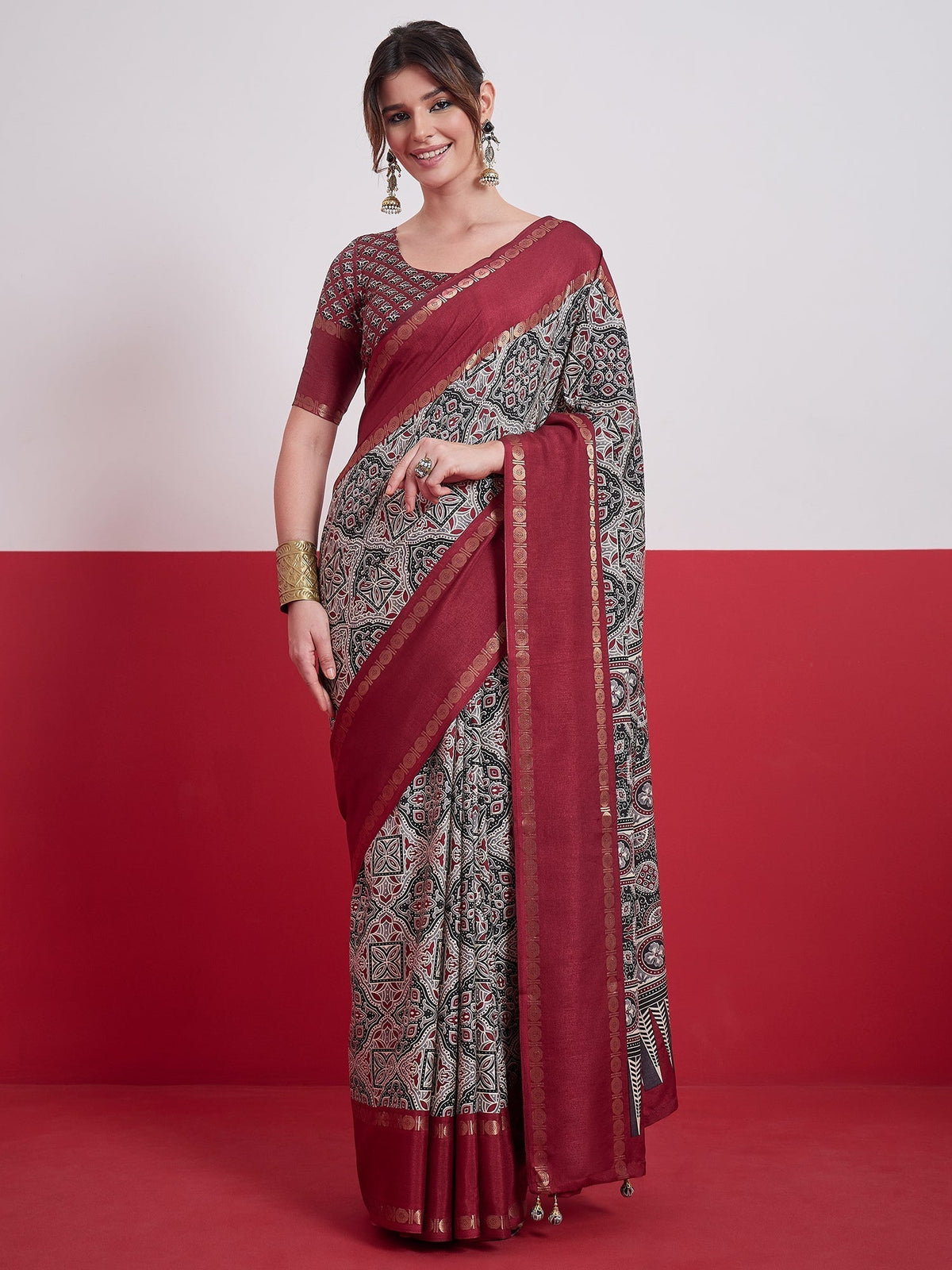 Kashmira Textured Tussar Silk Saree for Festive Wear