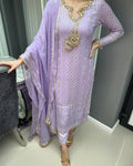 Lavender Premium Designer Readymade Suit Set
