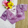 Light Purple Glamorous Ruffled Metallic Blouse
