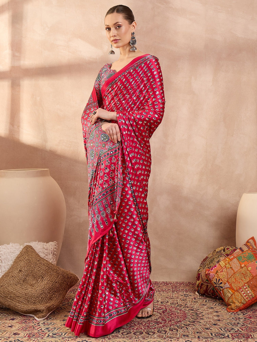 Maira Mirror Work Semi Modal Saree for Wedding & Party Wear