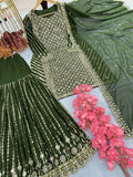 Mehendi Designer Attractive Sequence Work Sharara Suit