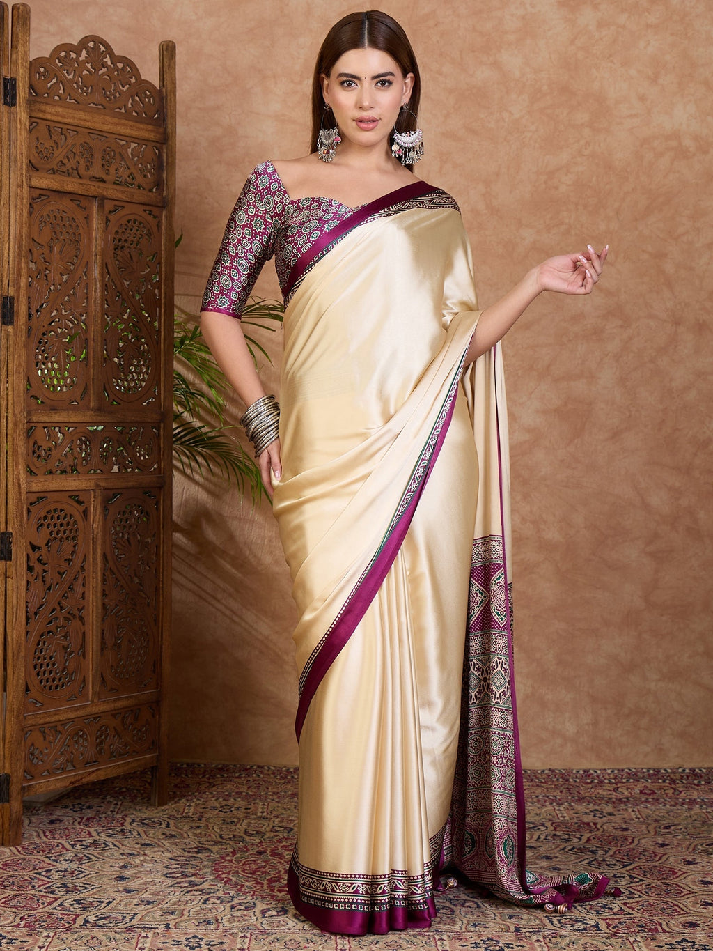Miranvi Contemporary Semi Modal Saree for Special Occasions