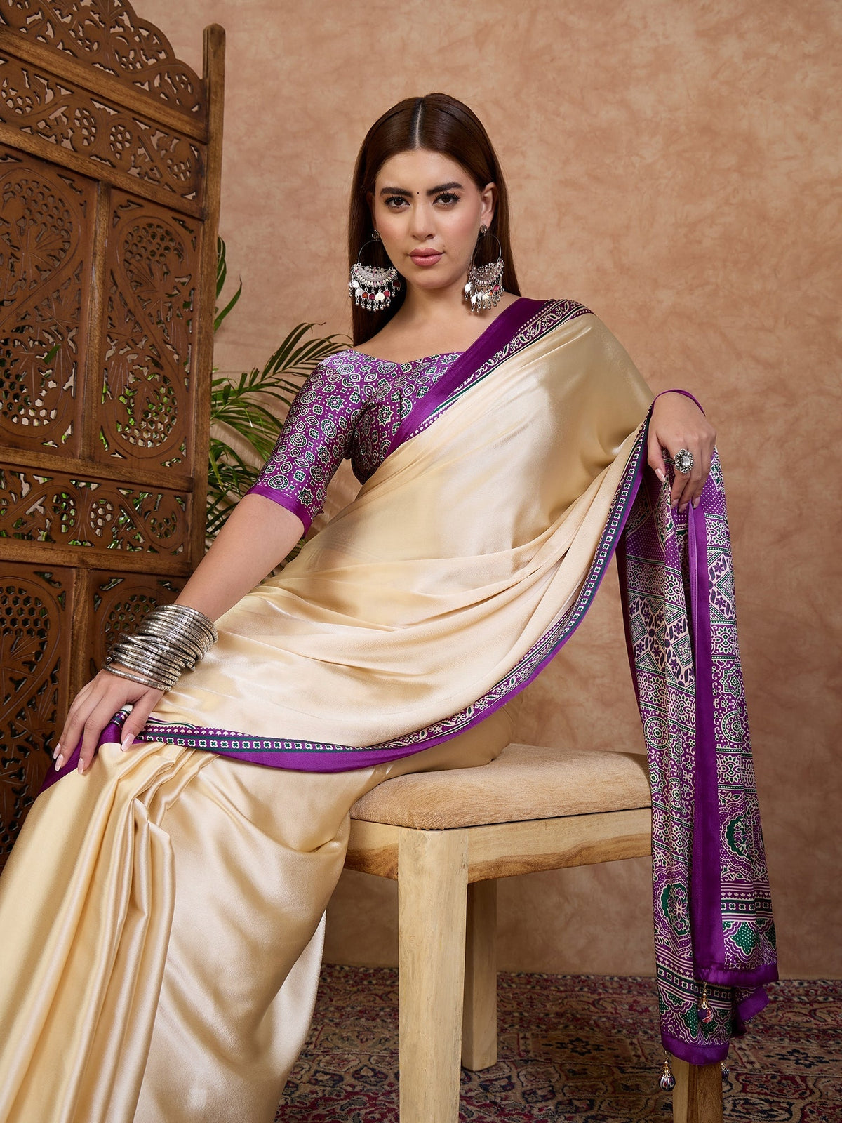Miranvi Contemporary Semi Modal Saree for Special Occasions