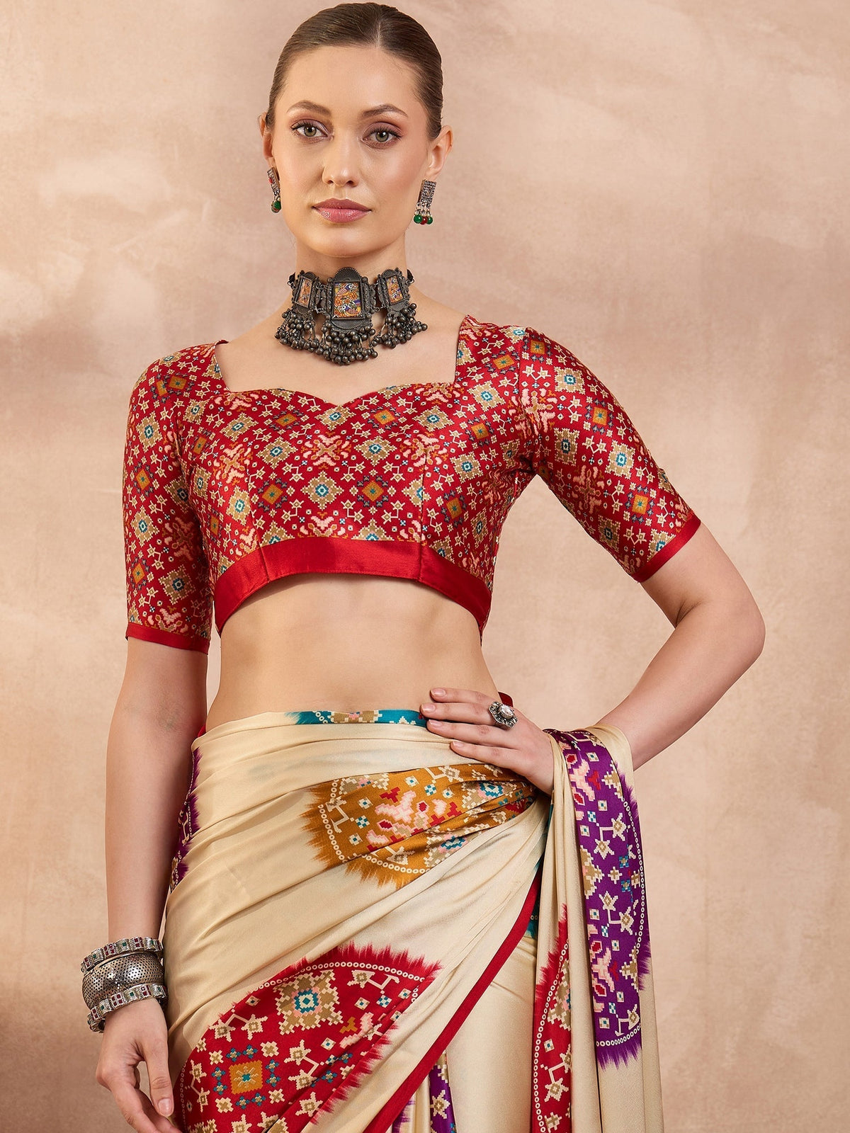Navisha Lightweight Semi Modal Saree for Festive Occasions