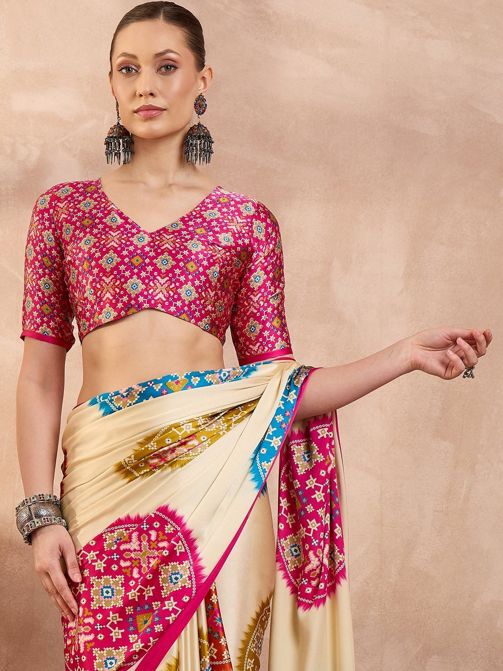 Navisha Lightweight Semi Modal Saree for Festive Occasions