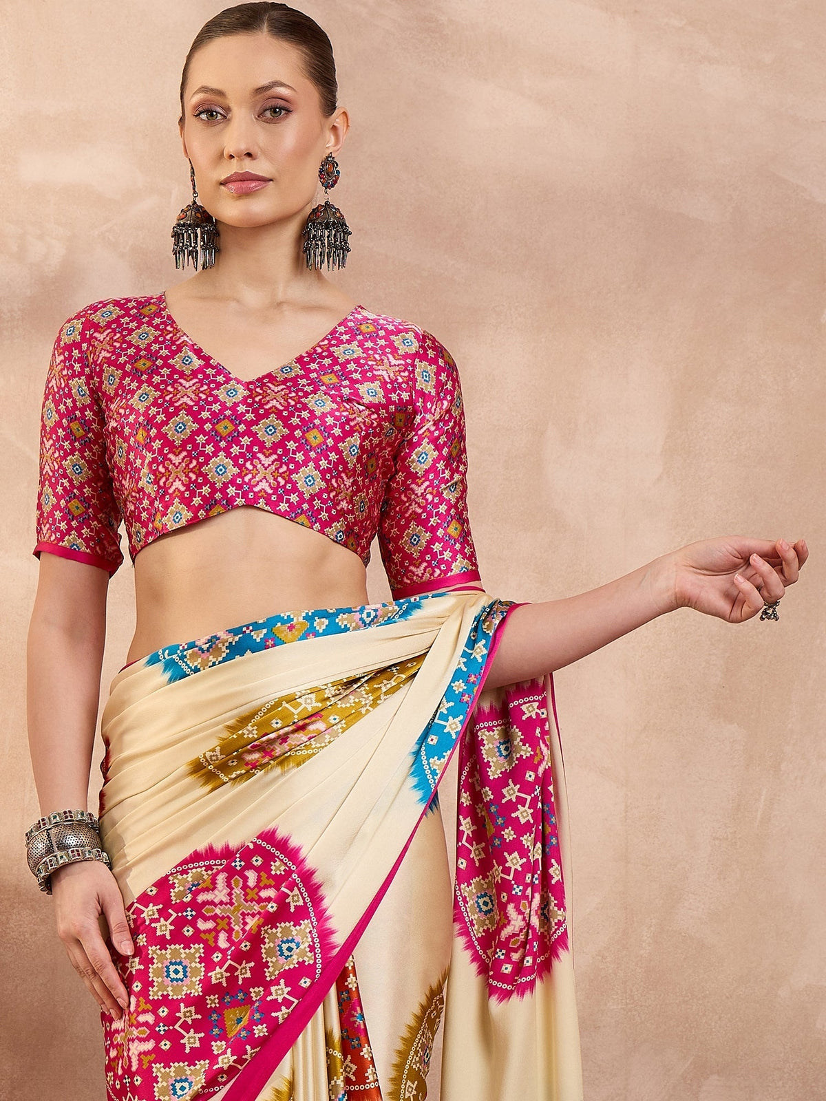 Navisha Lightweight Semi Modal Saree for Festive Occasions