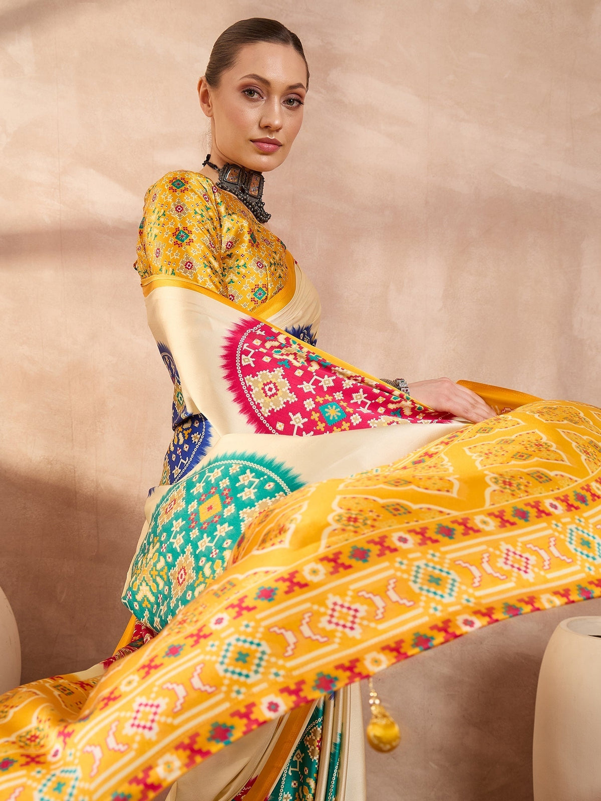 Navisha Lightweight Semi Modal Saree for Festive Occasions