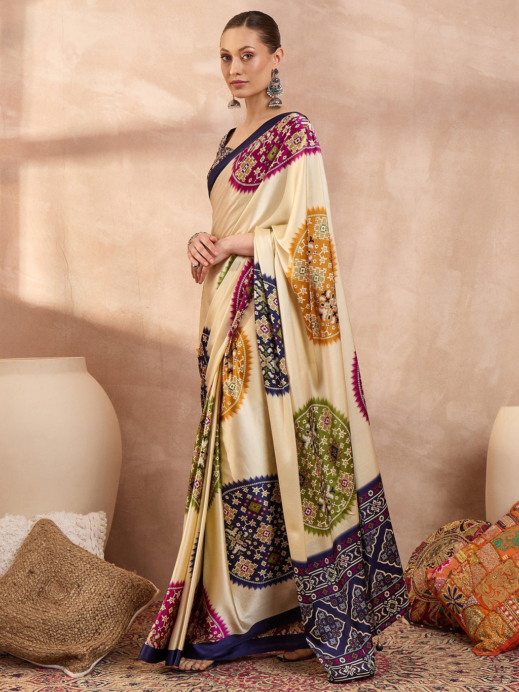Navisha Lightweight Semi Modal Saree for Festive Occasions