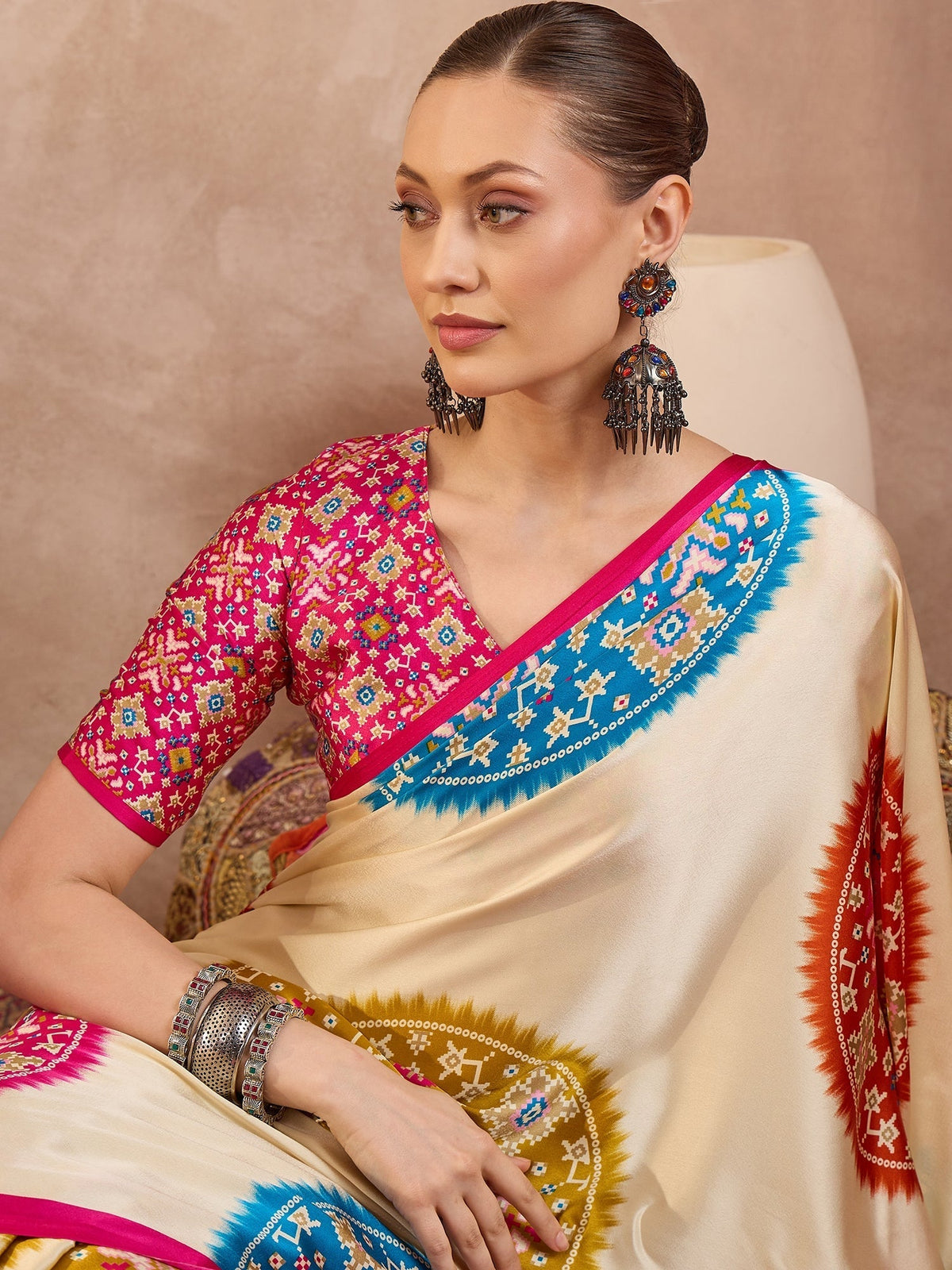 Navisha Lightweight Semi Modal Saree for Festive Occasions