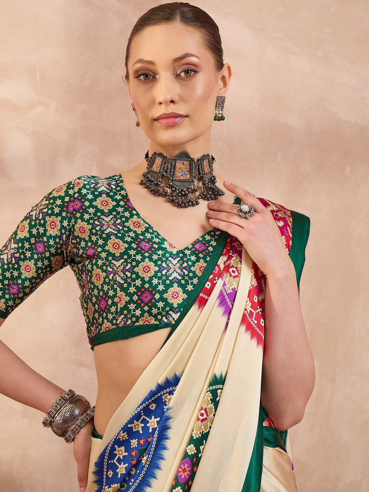 Navisha Lightweight Semi Modal Saree for Festive Occasions