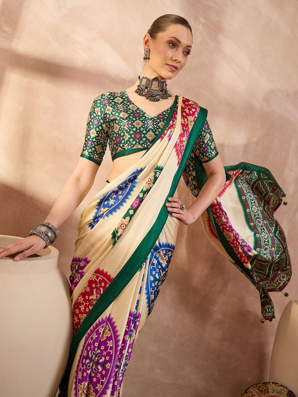 Navisha Lightweight Semi Modal Saree for Festive Occasions