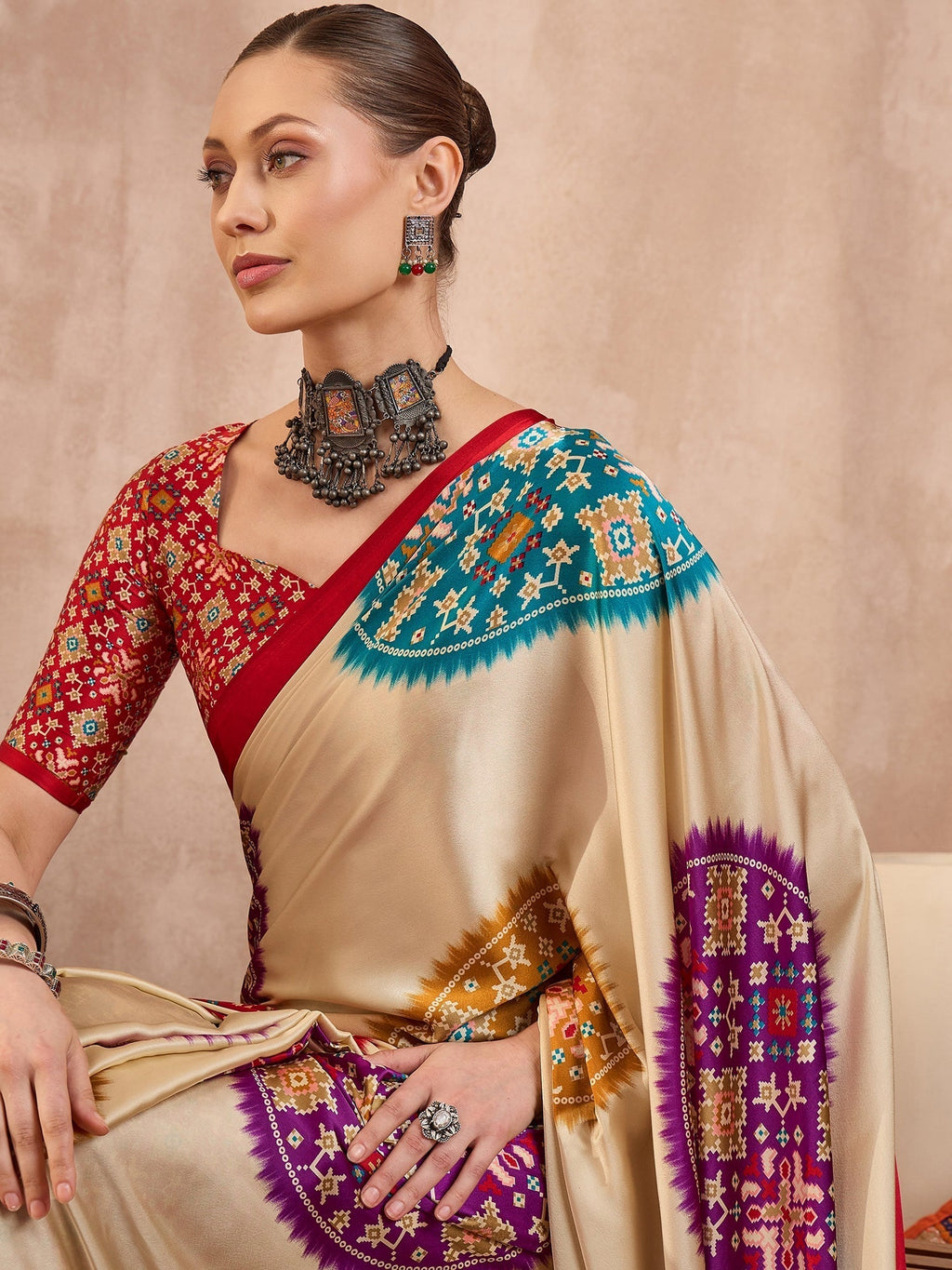 Navisha Lightweight Semi Modal Saree for Festive Occasions