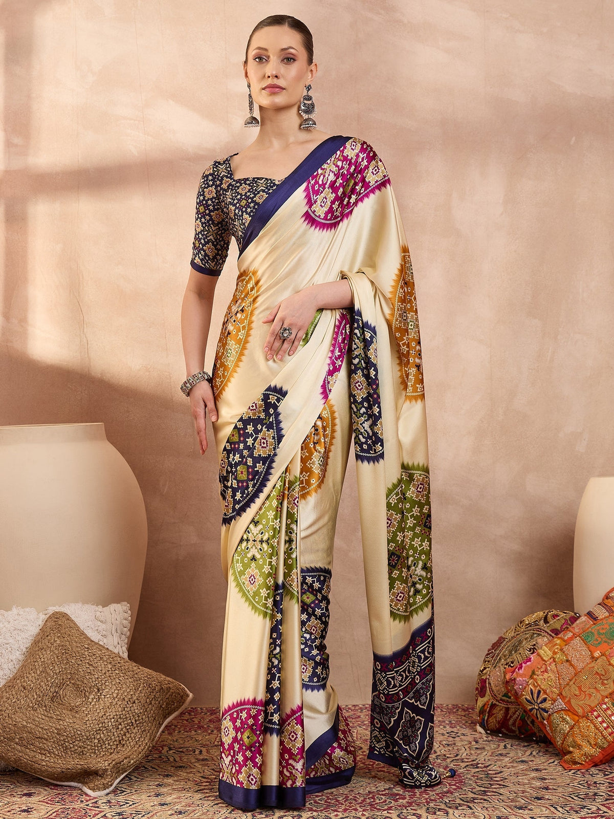 Navisha Lightweight Semi Modal Saree for Festive Occasions