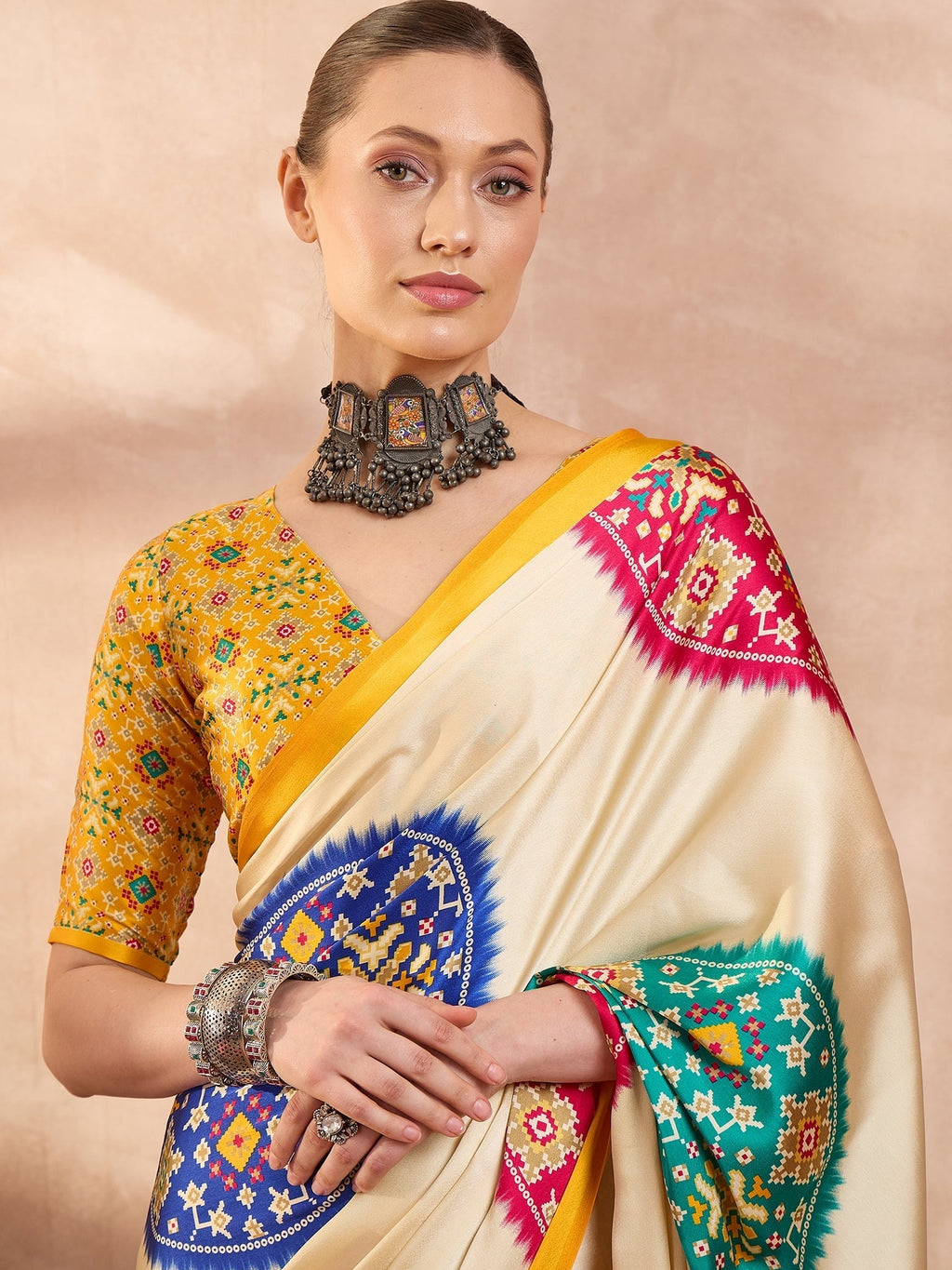 Navisha Lightweight Semi Modal Saree for Festive Occasions