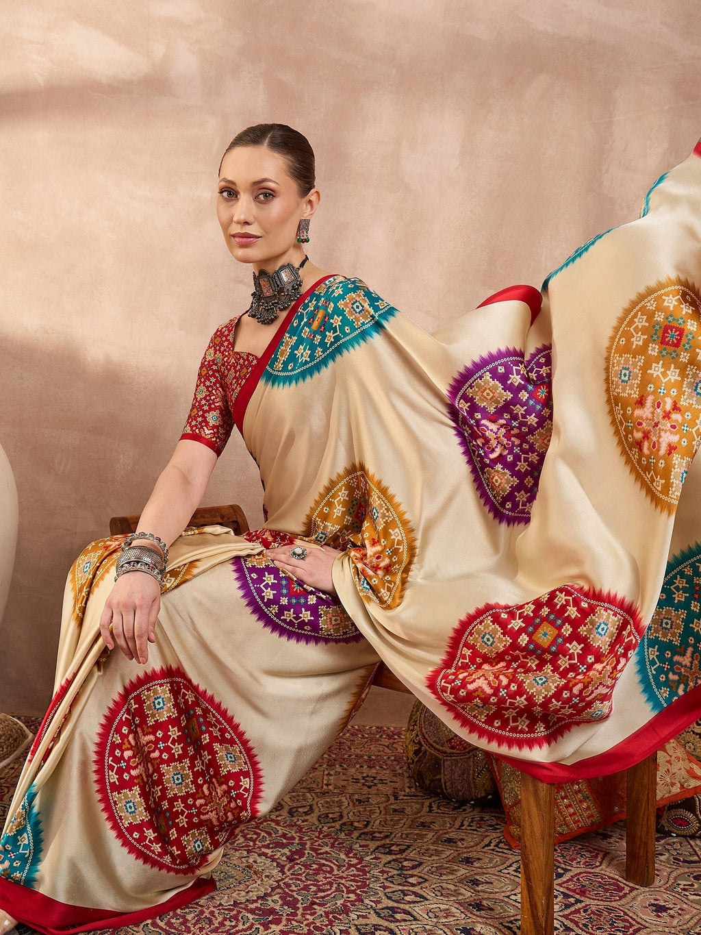 Navisha Lightweight Semi Modal Saree for Festive Occasions