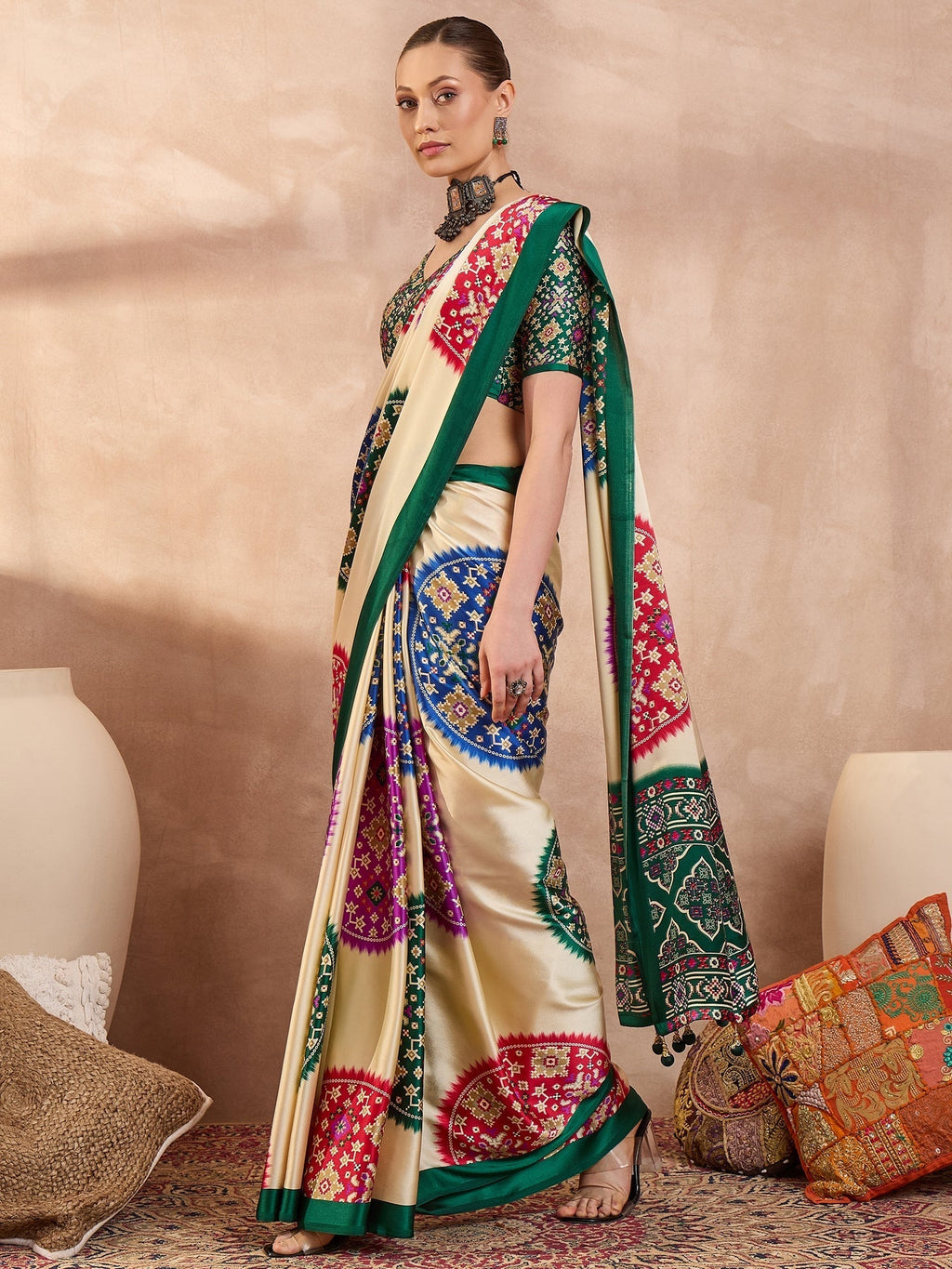 Navisha Lightweight Semi Modal Saree for Festive Occasions