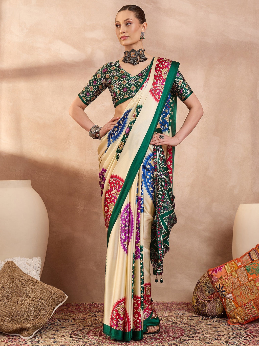 Navisha Lightweight Semi Modal Saree for Festive Occasions