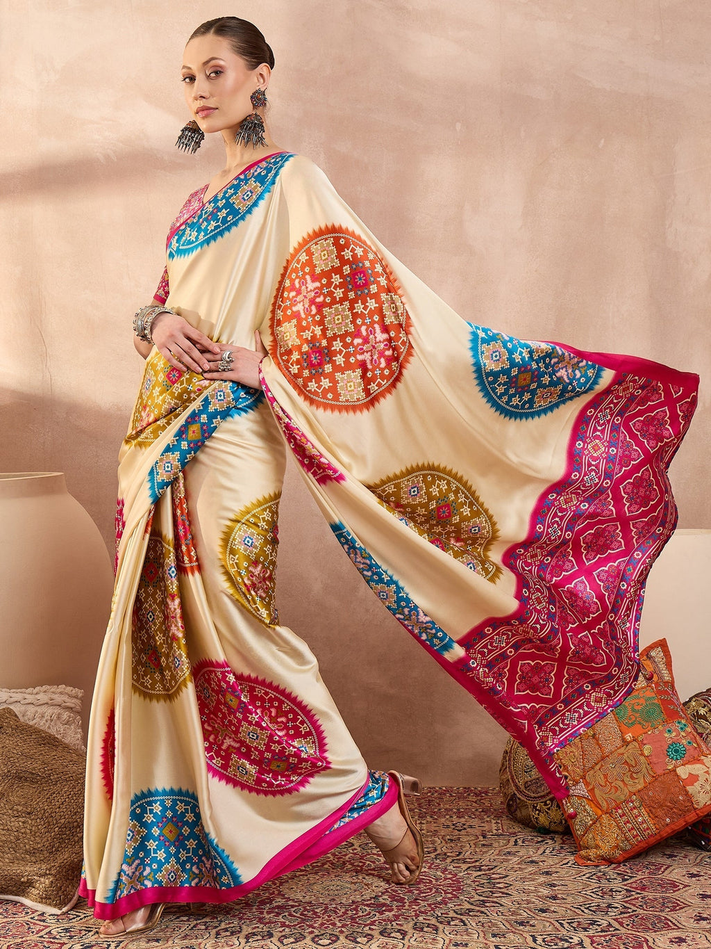 Navisha Lightweight Semi Modal Saree for Festive Occasions