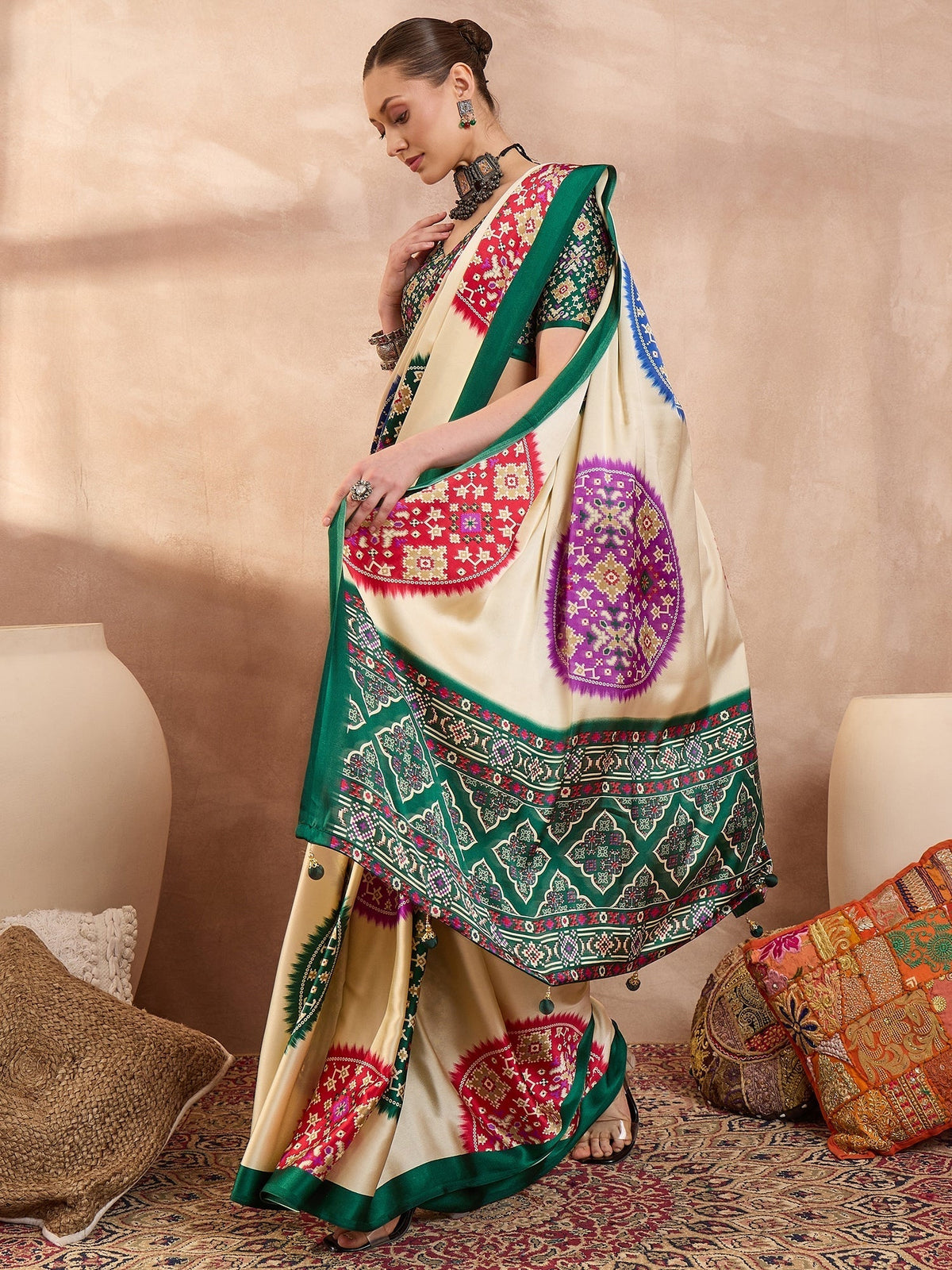 Navisha Lightweight Semi Modal Saree for Festive Occasions