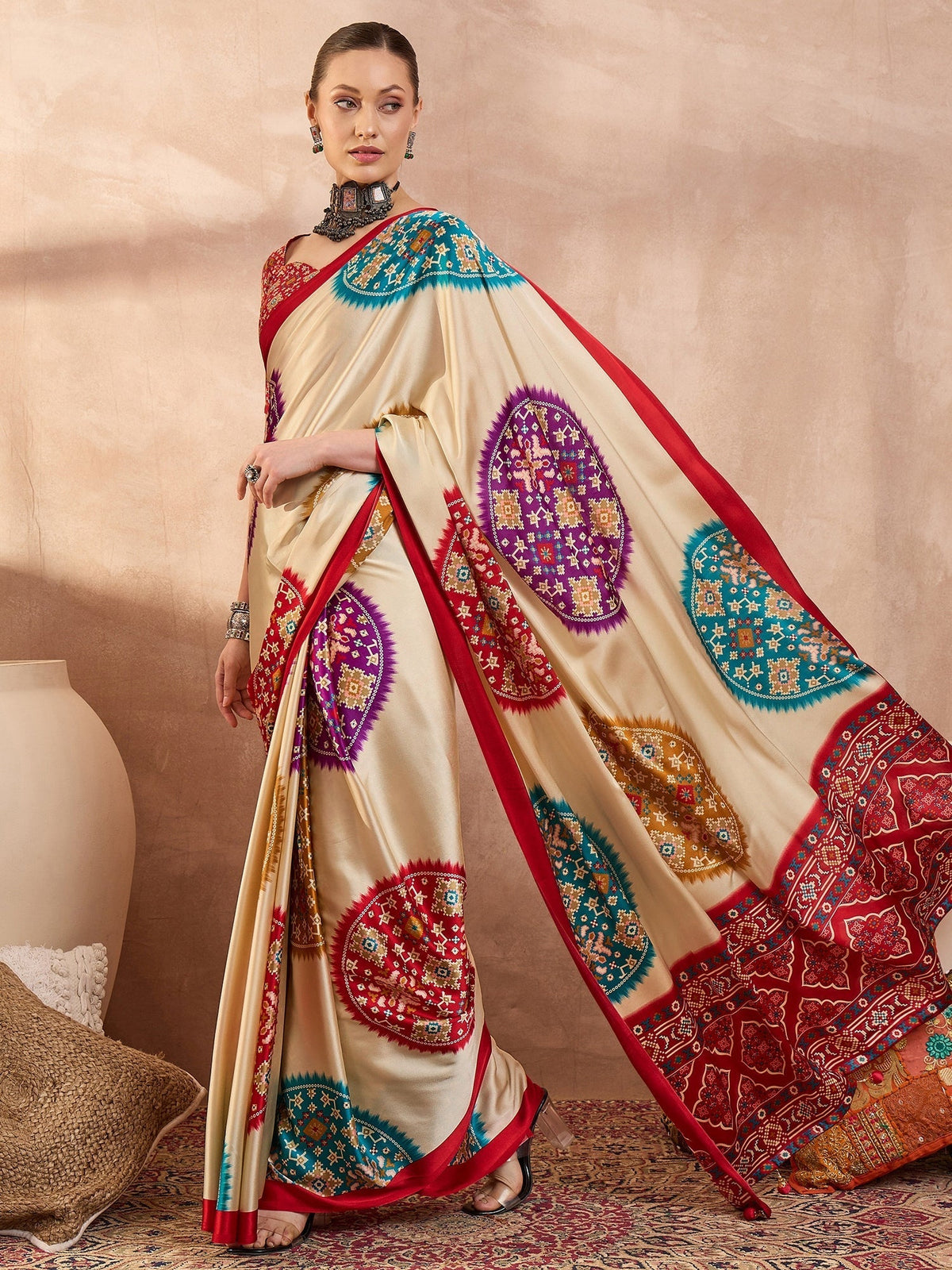Navisha Lightweight Semi Modal Saree for Festive Occasions