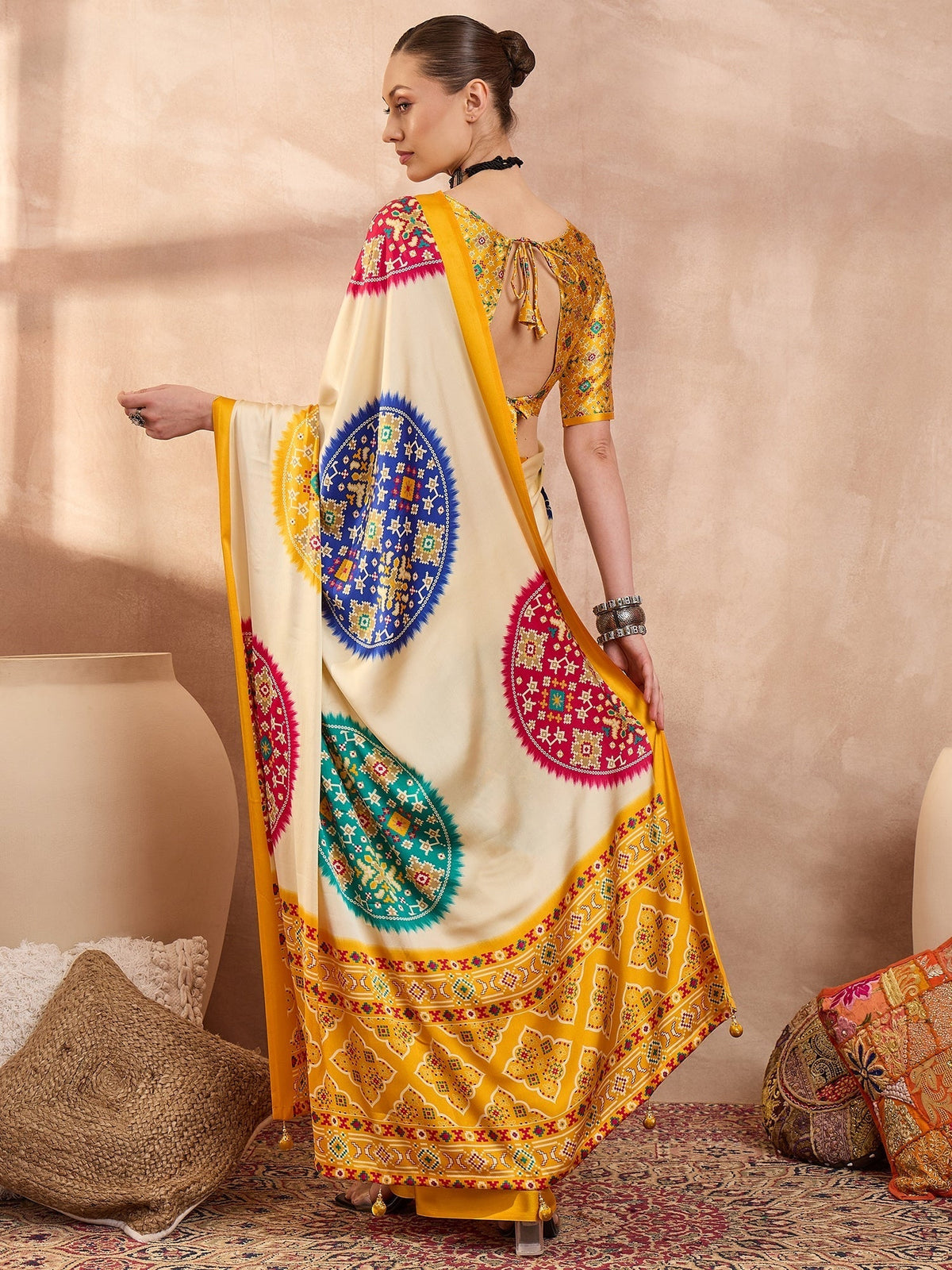 Navisha Lightweight Semi Modal Saree for Festive Occasions