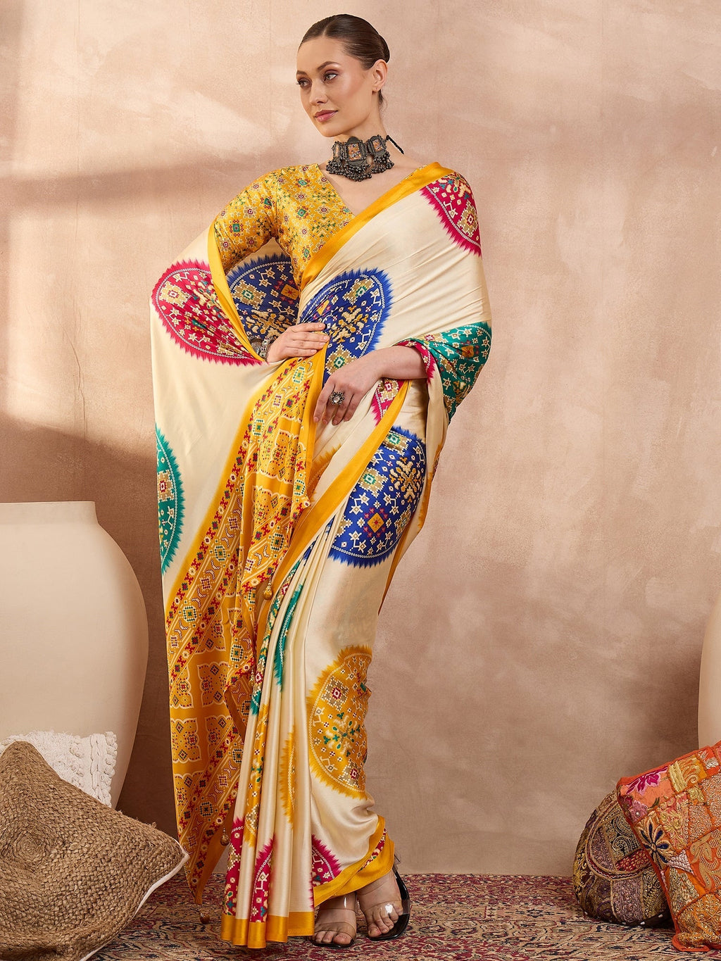 Navisha Lightweight Semi Modal Saree for Festive Occasions
