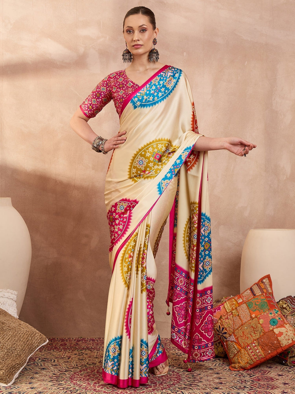 Navisha Lightweight Semi Modal Saree for Festive Occasions