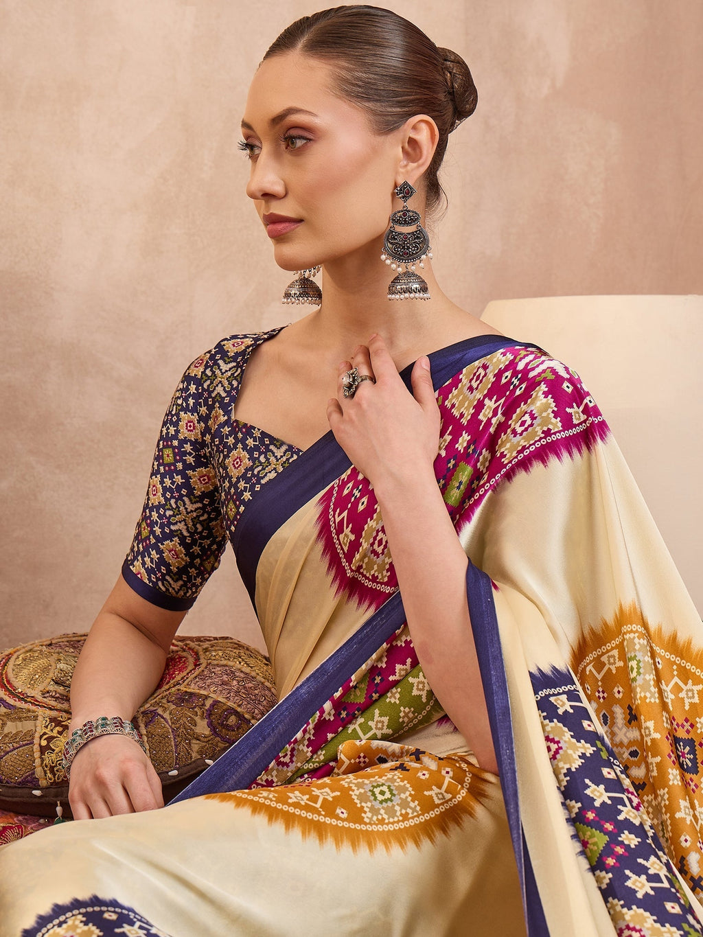 Navisha Lightweight Semi Modal Saree for Festive Occasions