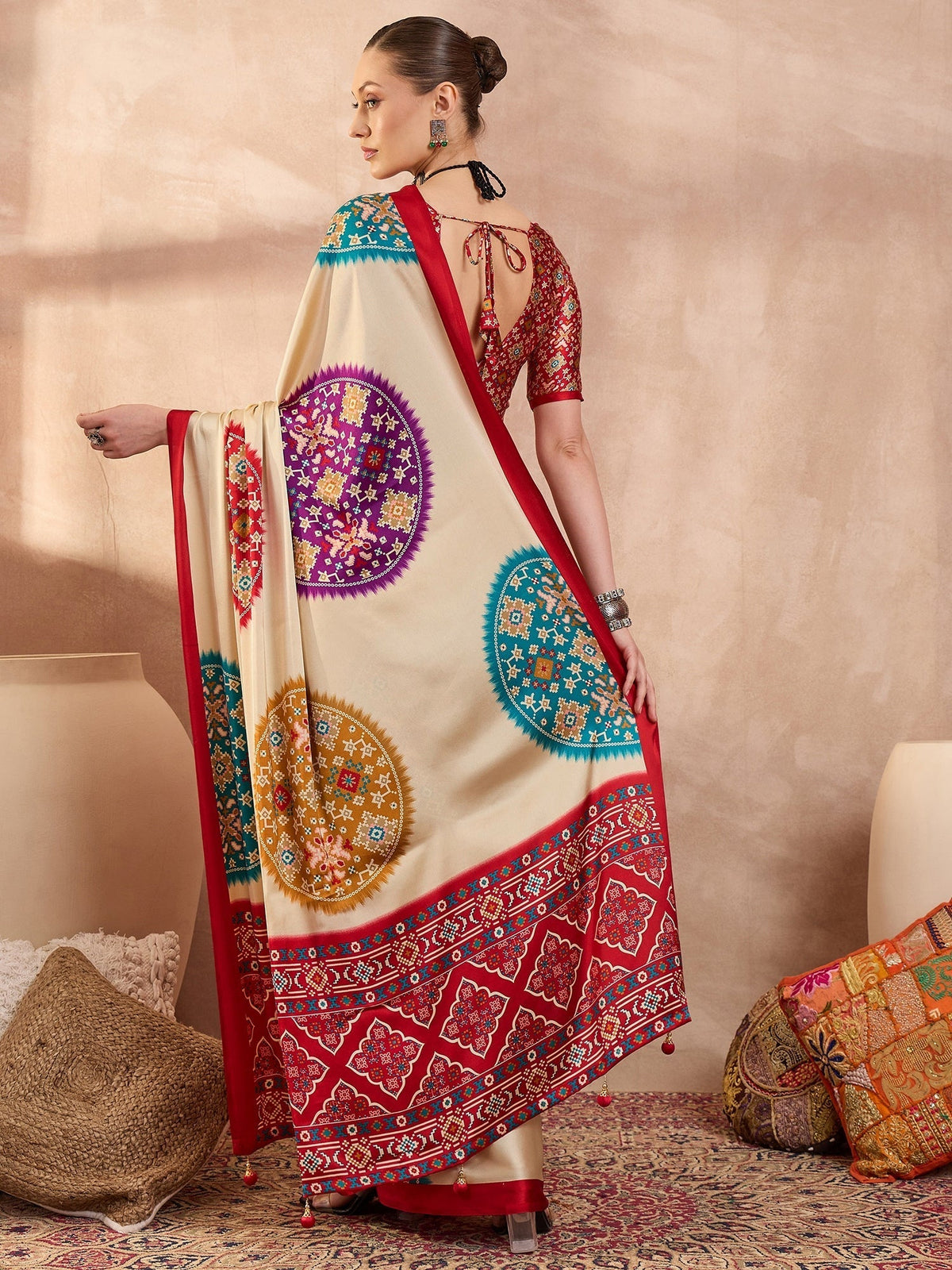 Navisha Lightweight Semi Modal Saree for Festive Occasions