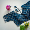 Neavy Blue Metalic Blouse with Exquisite Sequence Embroidery