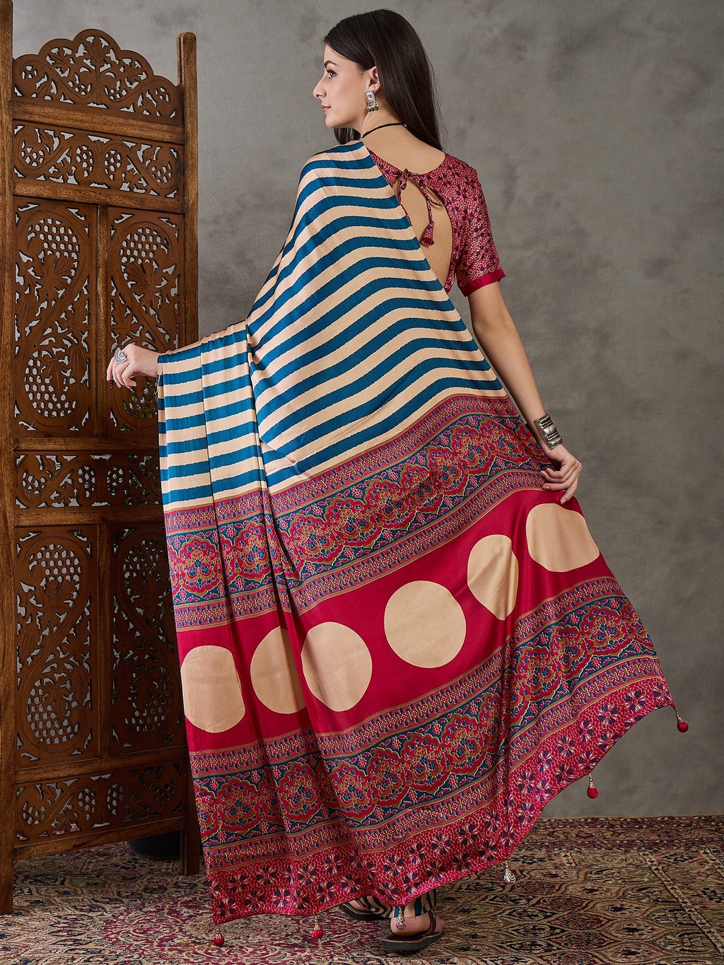 Nivara Premium Semi Modal Saree for Festive Wear