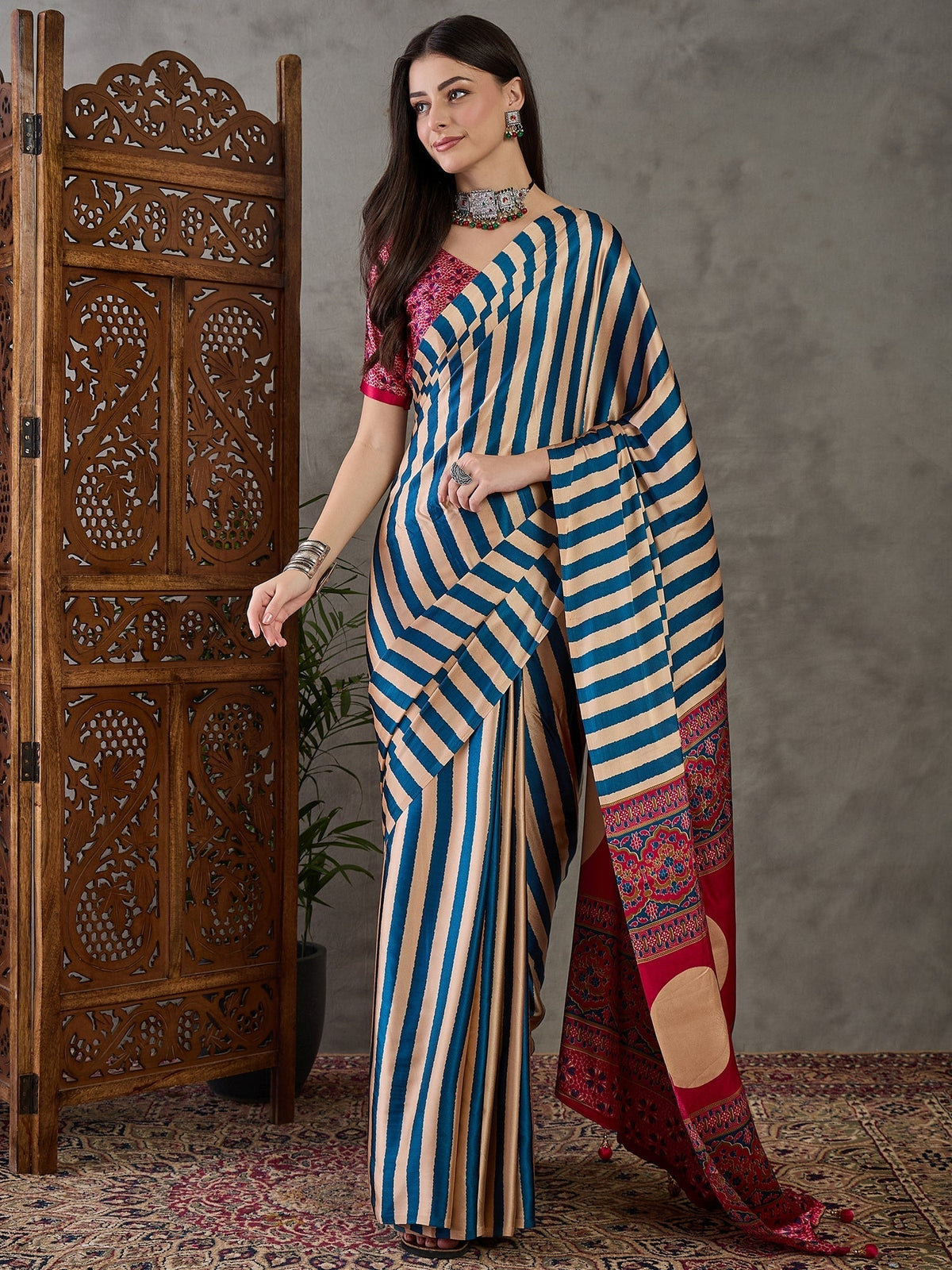 Nivara Premium Semi Modal Saree for Festive Wear