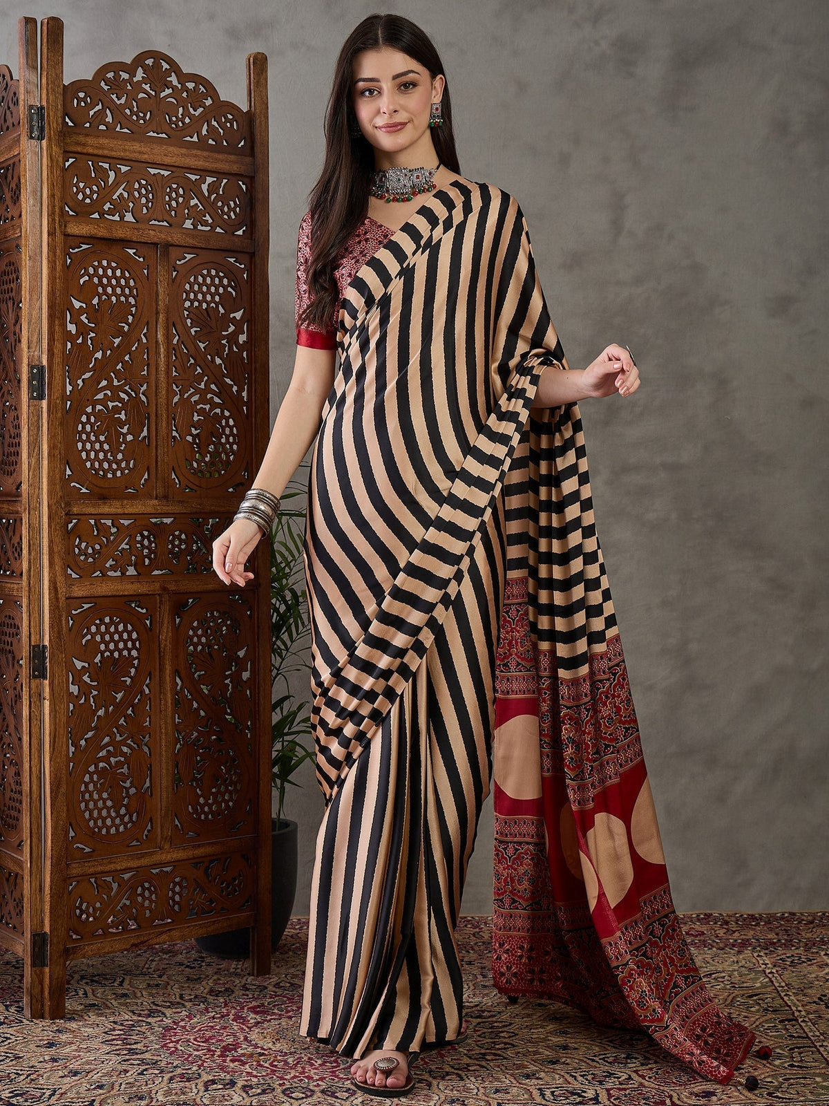 Nivara Premium Semi Modal Saree for Festive Wear