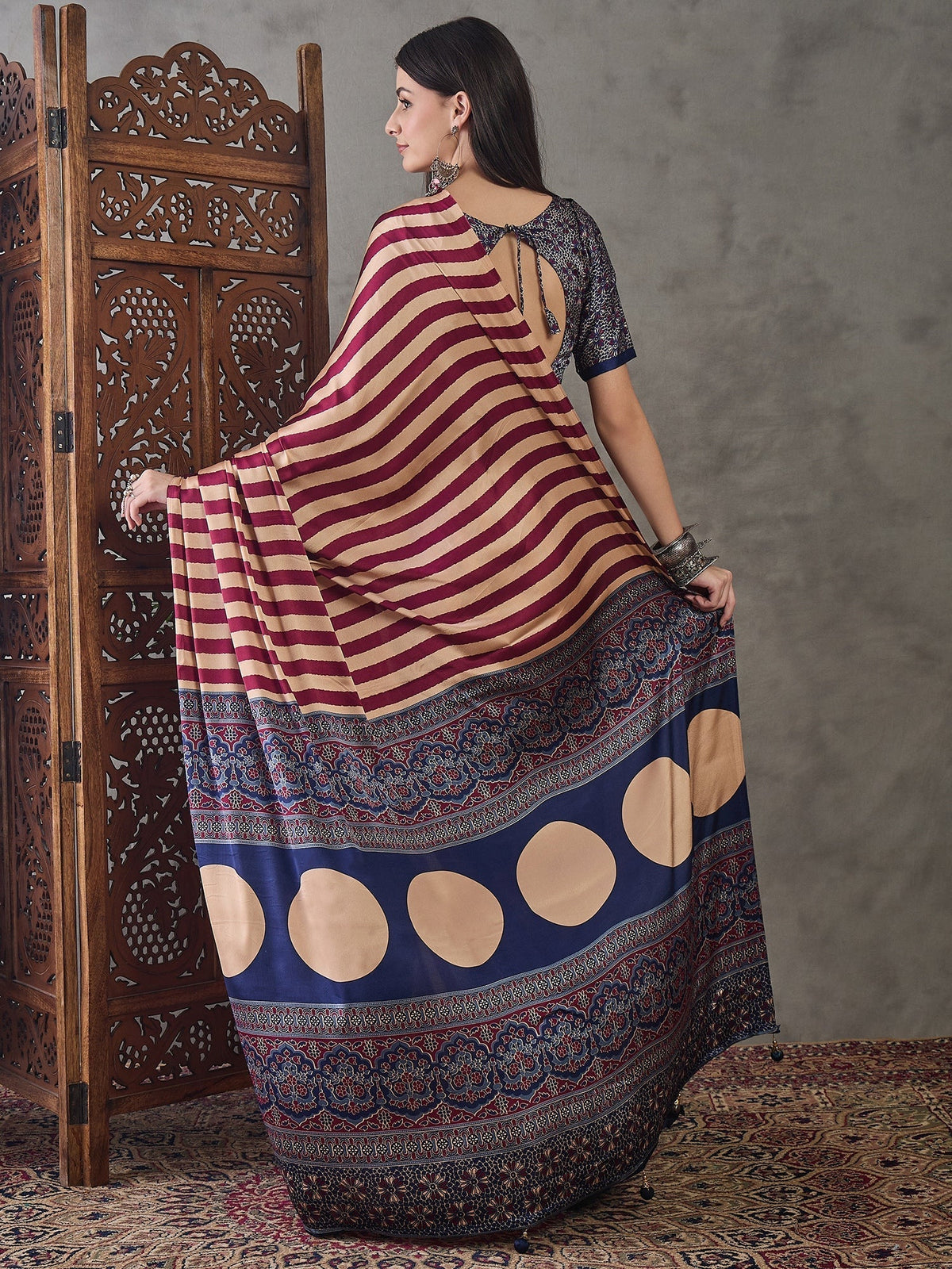 Nivara Premium Semi Modal Saree for Festive Wear