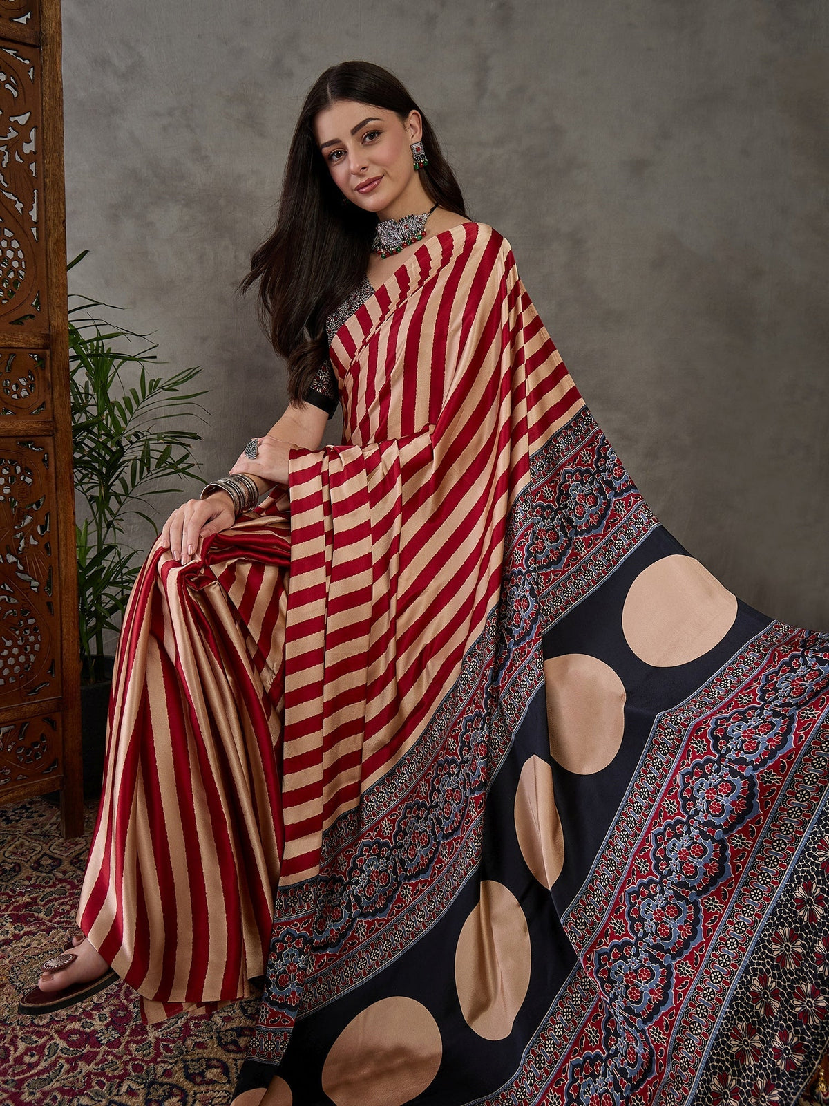 Nivara Premium Semi Modal Saree for Festive Wear