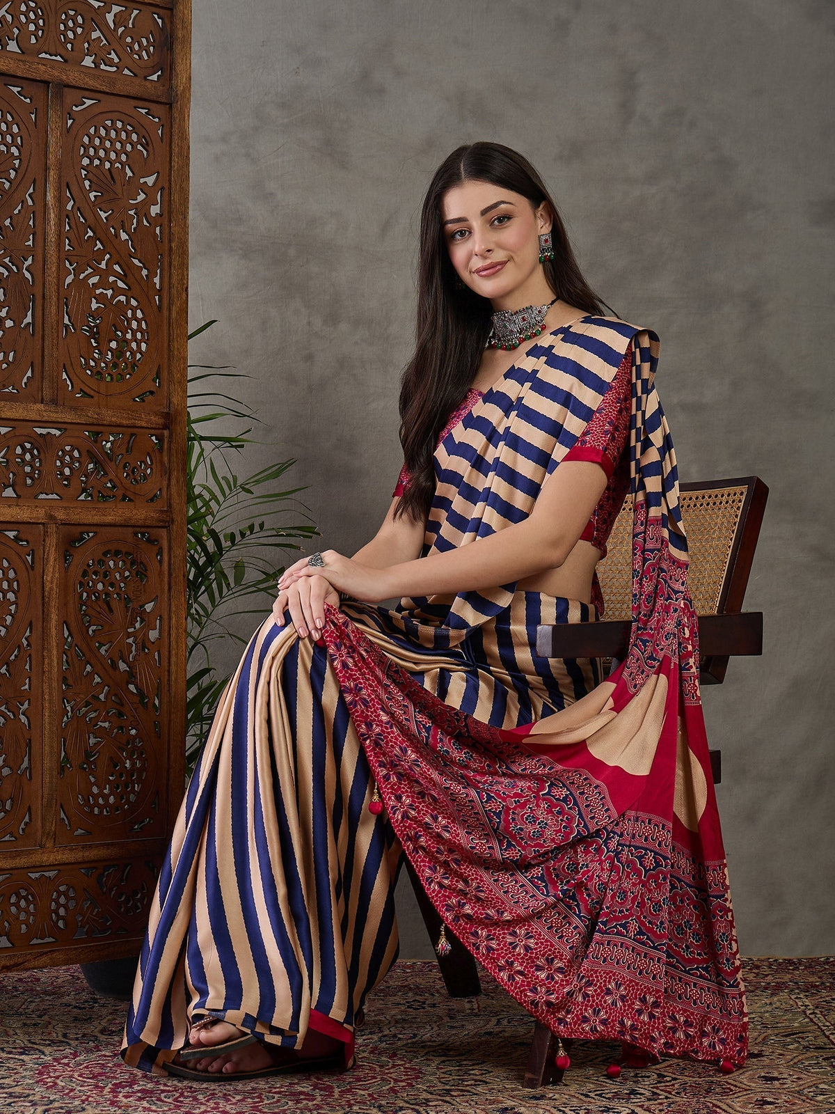 Nivara Premium Semi Modal Saree for Festive Wear
