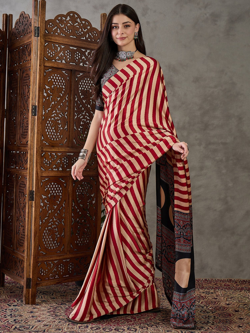 Nivara Premium Semi Modal Saree for Festive Wear