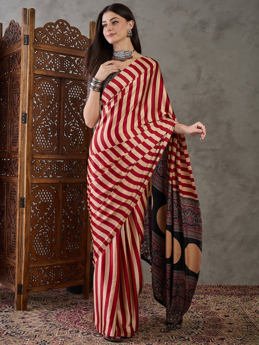 Nivara Premium Semi Modal Saree for Festive Wear