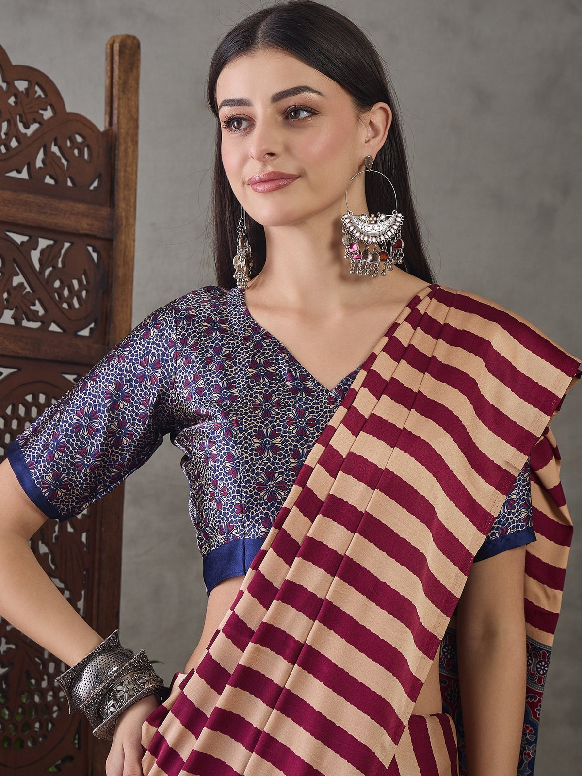 Nivara Premium Semi Modal Saree for Festive Wear